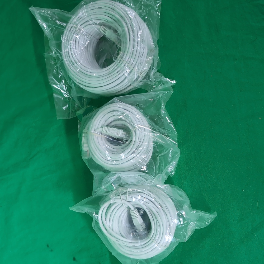 Bundle of 3 Cat 5 Cables White New